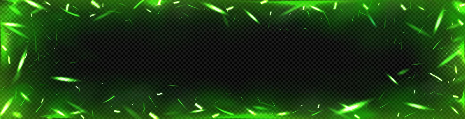 Frame of magic green mist with sparkles vector