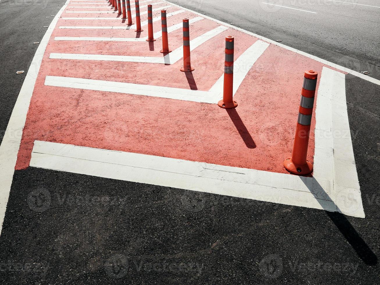 Close-up of highway bollards photo