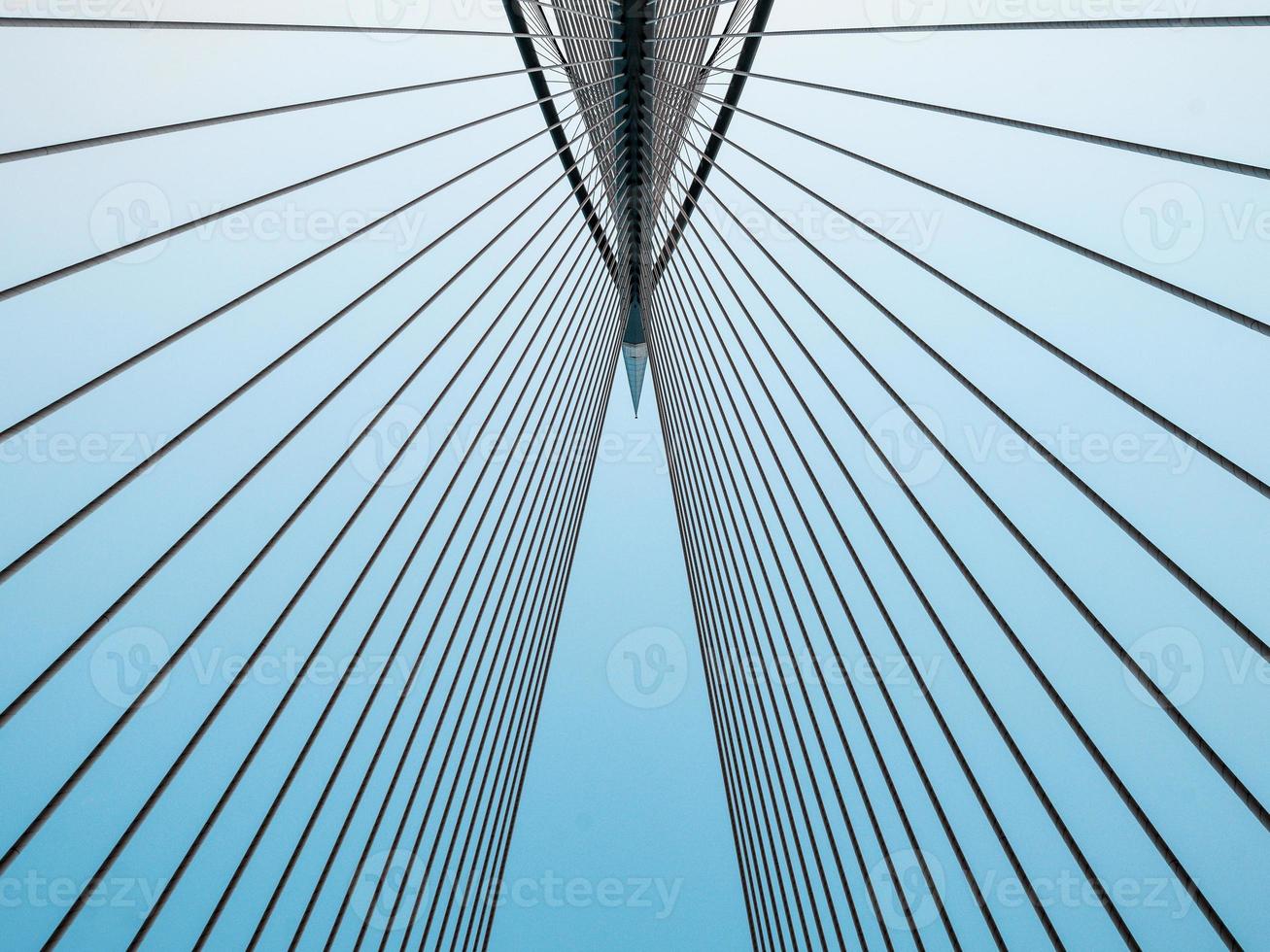 Low angle view of a cable stayed bridge in Putrajaya, Malaysia photo