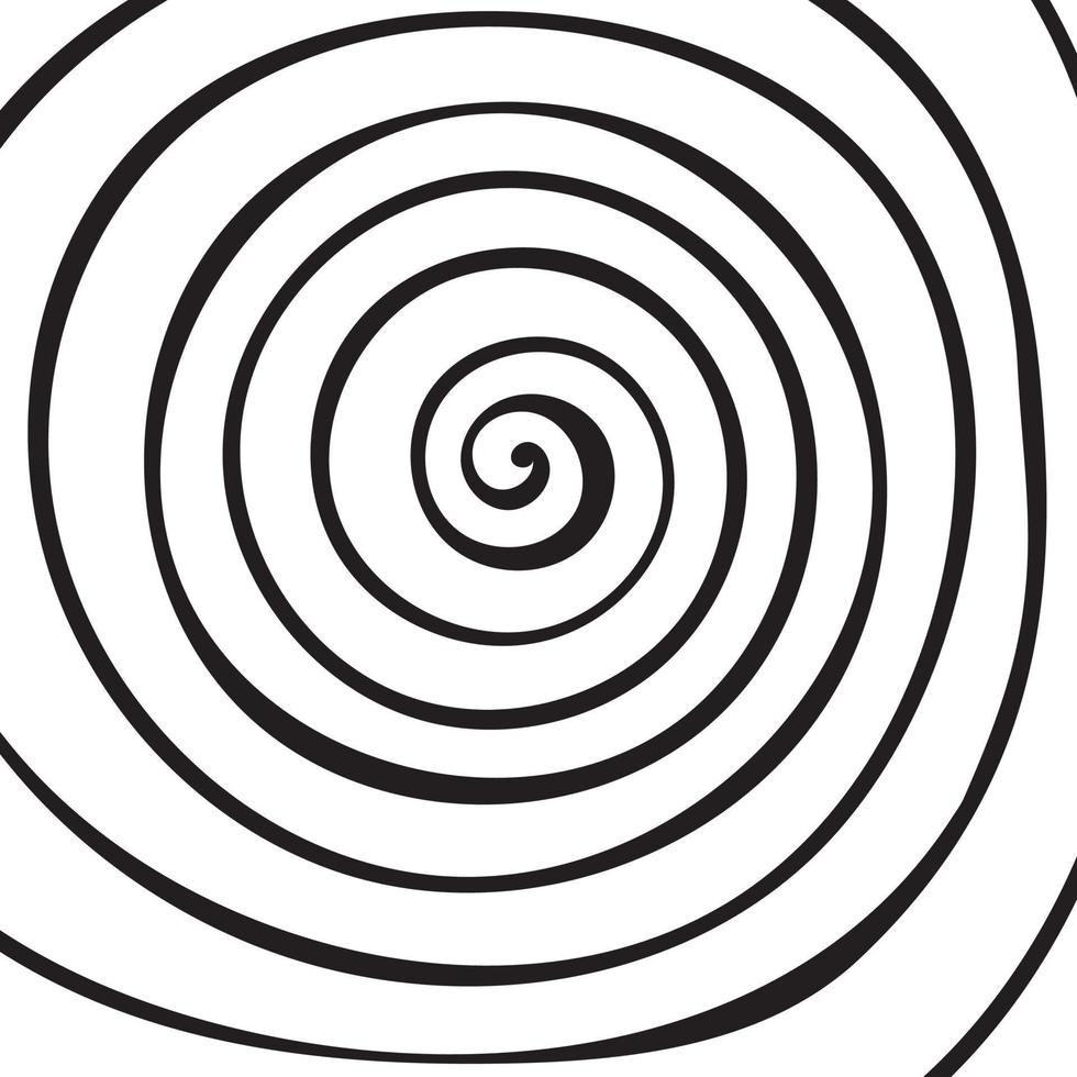 Hand drawn spiral in doodle style. vector