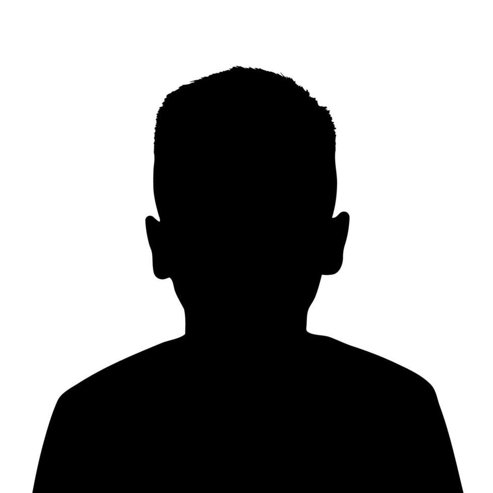 Vector silhouette of boy on white background