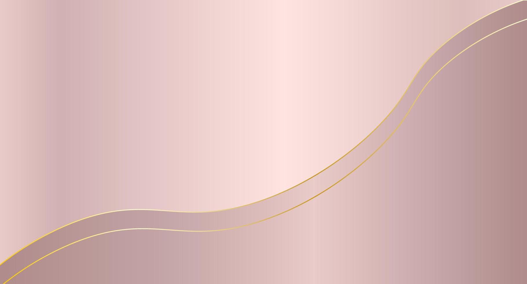 Abstract gradient background in delicate pink-beige tones with a golden wave vector