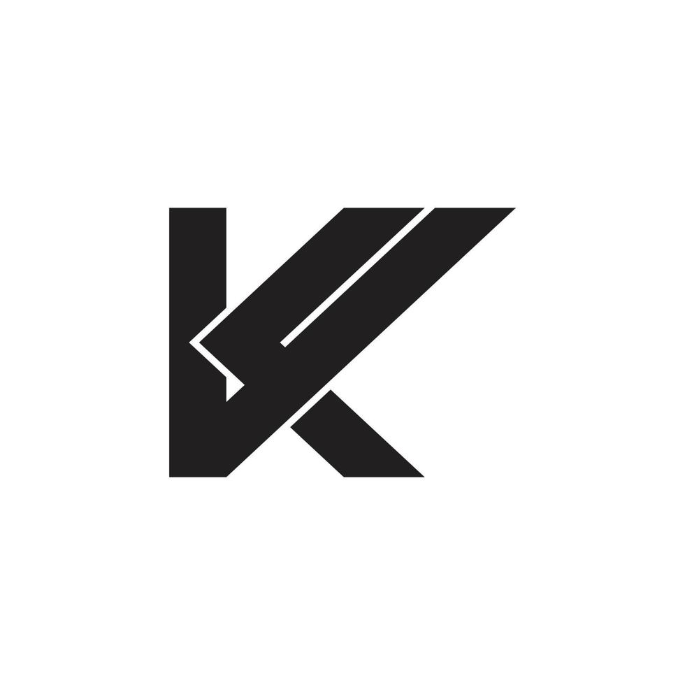 letter vk simple geometric logo vector