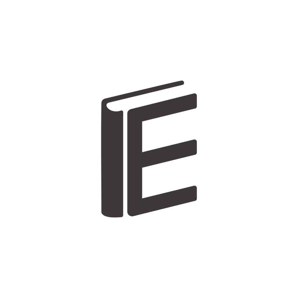 letra e libro educación símbolo geométrico icono vector