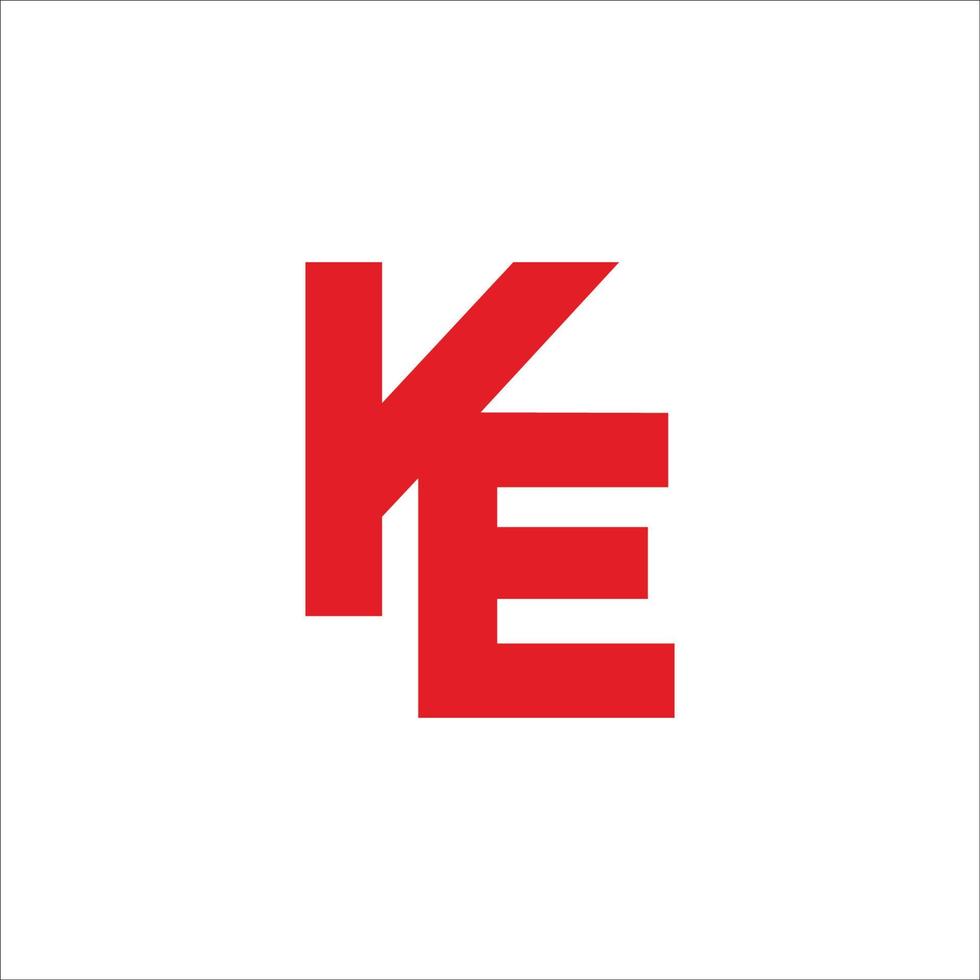 abstract letter ke simple linked geometric symbol logo vector