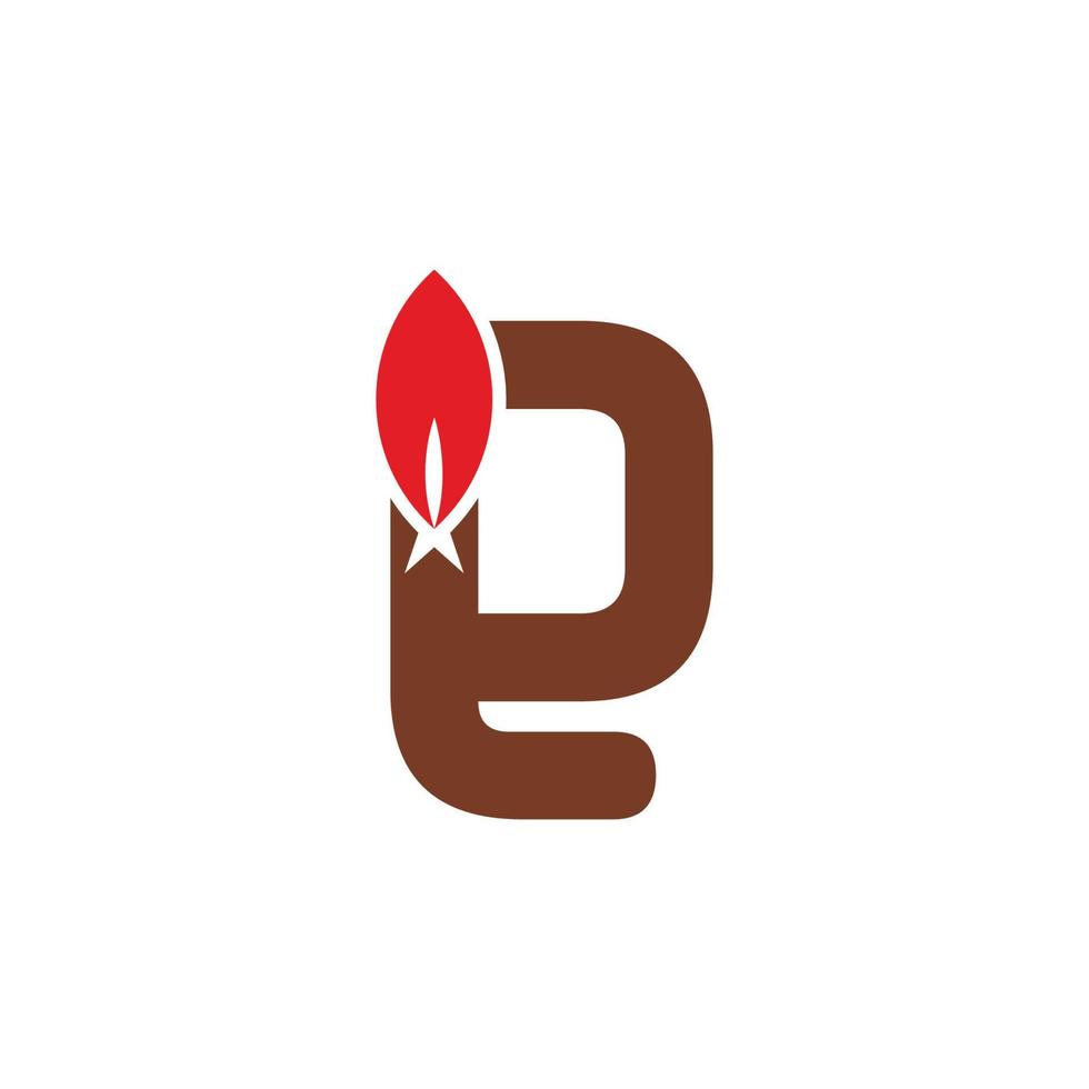 letter e simple gas flame symbol logo vector