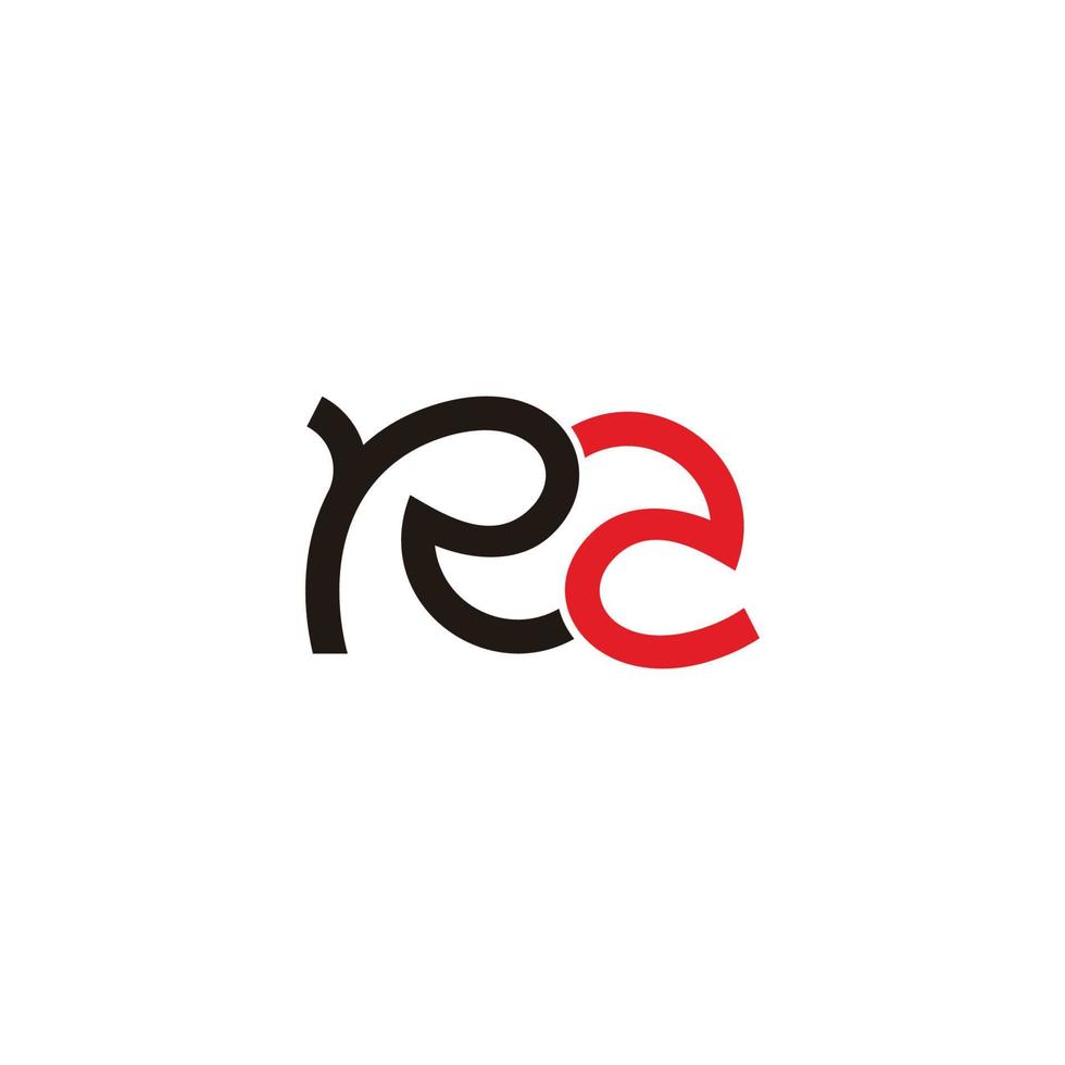 letter ra simple linked curves geometric line logo vector