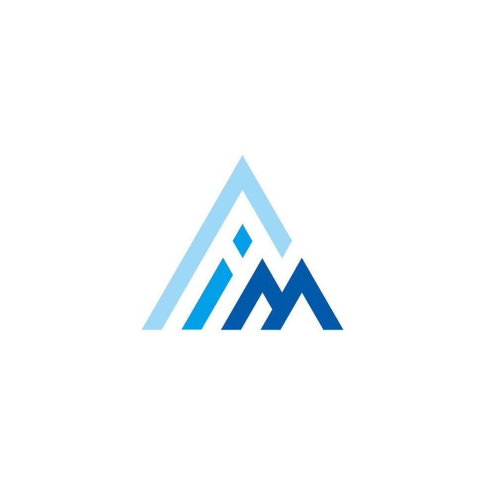 letter im geometric blue mountain sky  triangle logo vector