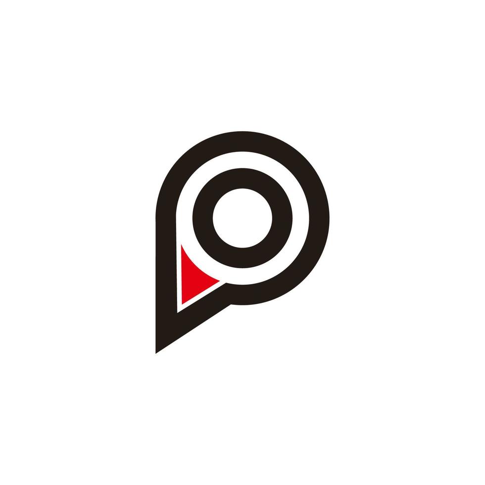 letter p circle geometric logo vector