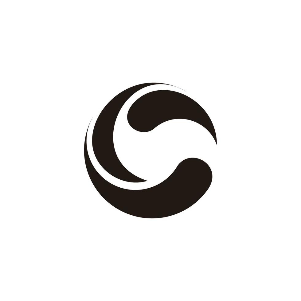 letter c curves circle motion arrows object logo vector
