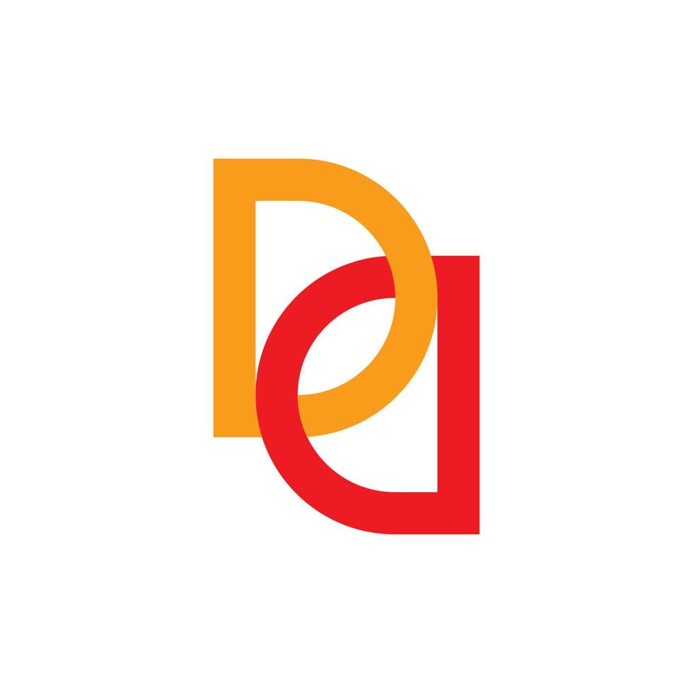 letter dd linked colorful logo vector