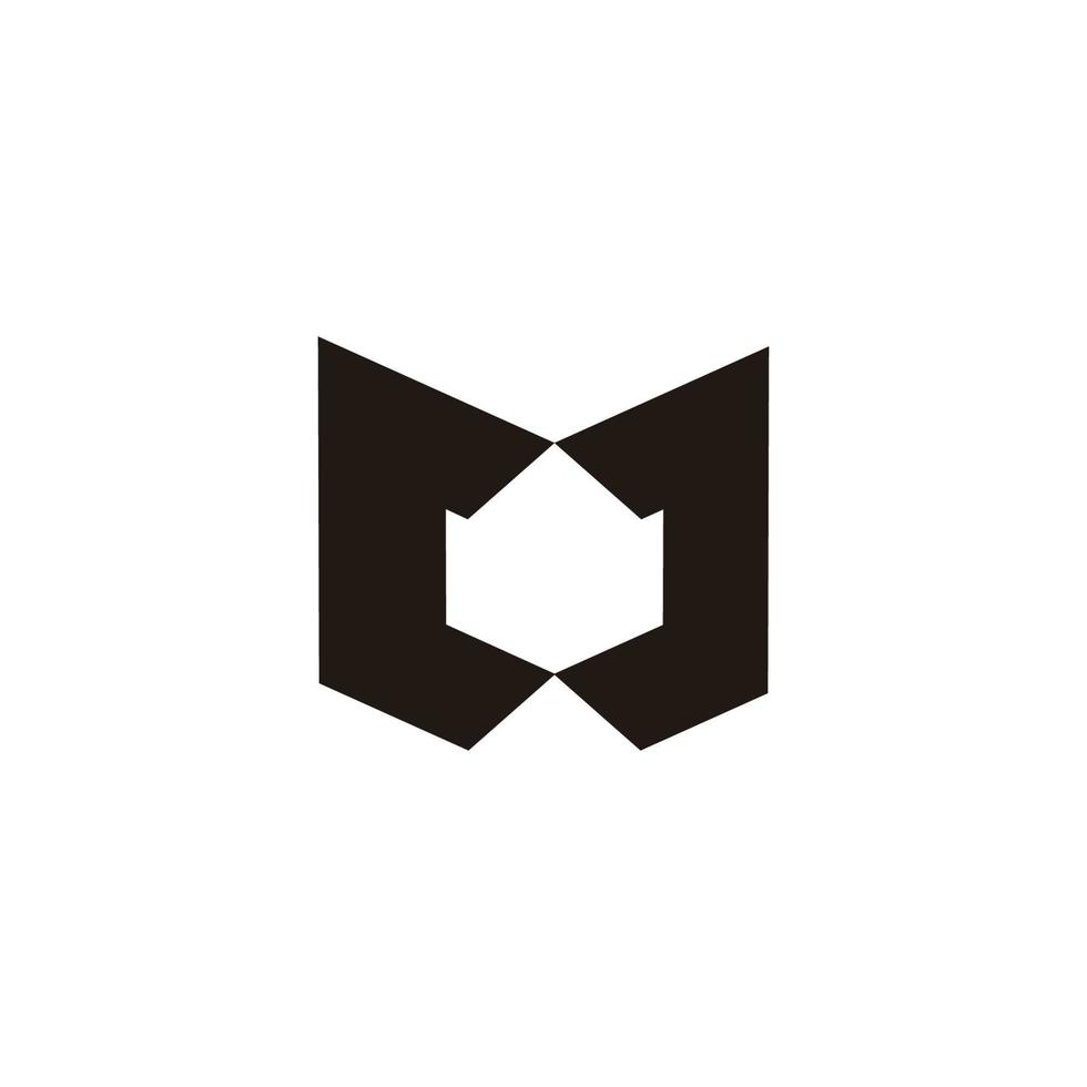 letter mj linked geometric flat logo vector