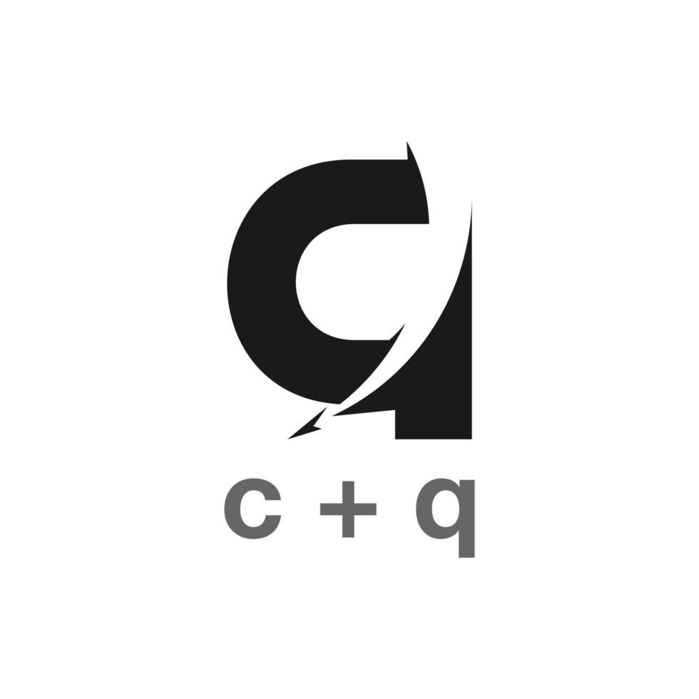 symbol vector of letter c q motion rocket arrow geometric design