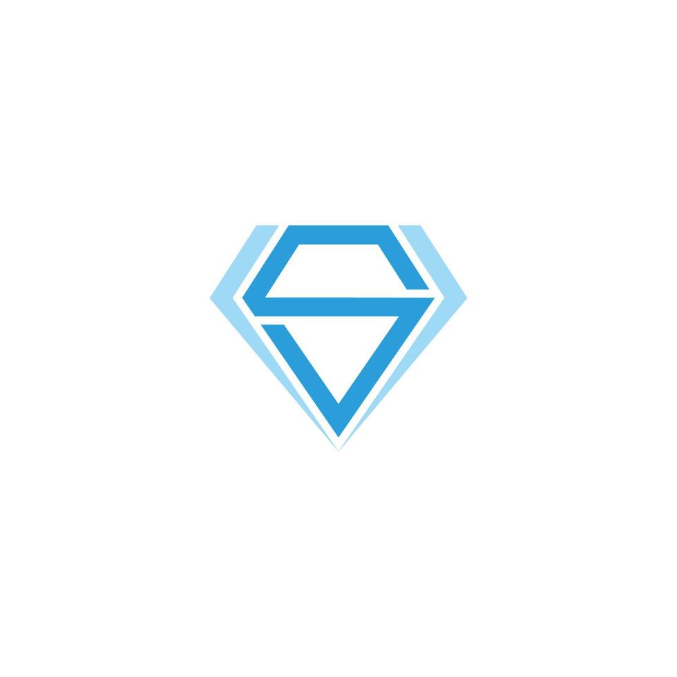 abstract letter s blue diamond geometric design symbol vector