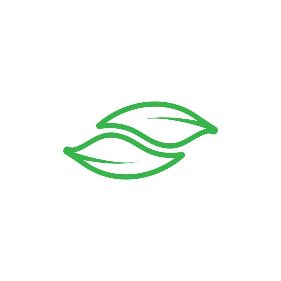 linked curves leaf nature symbol logo vector