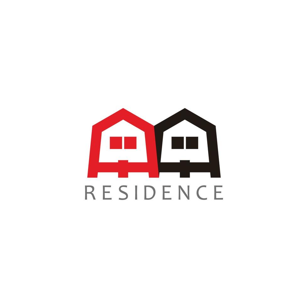 vector of home residence colorful simple flat design logo