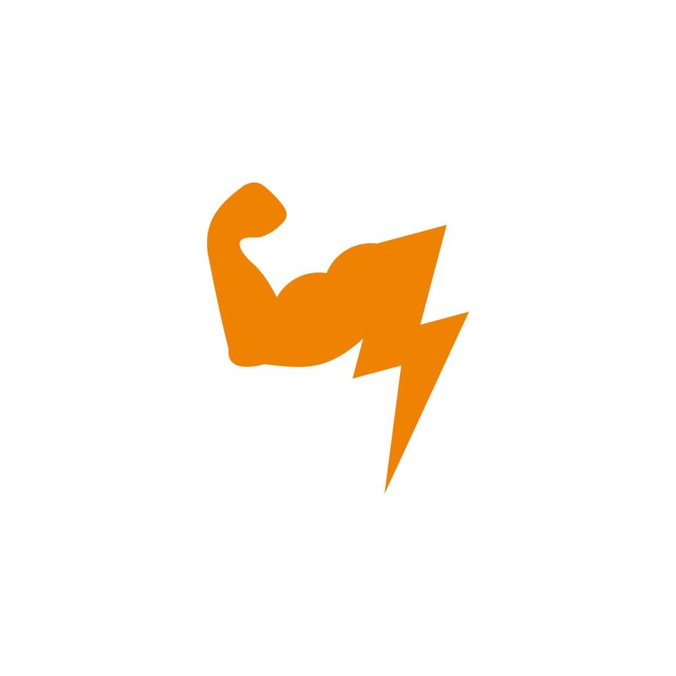 strong arm bolt power geometric symbol logo vector