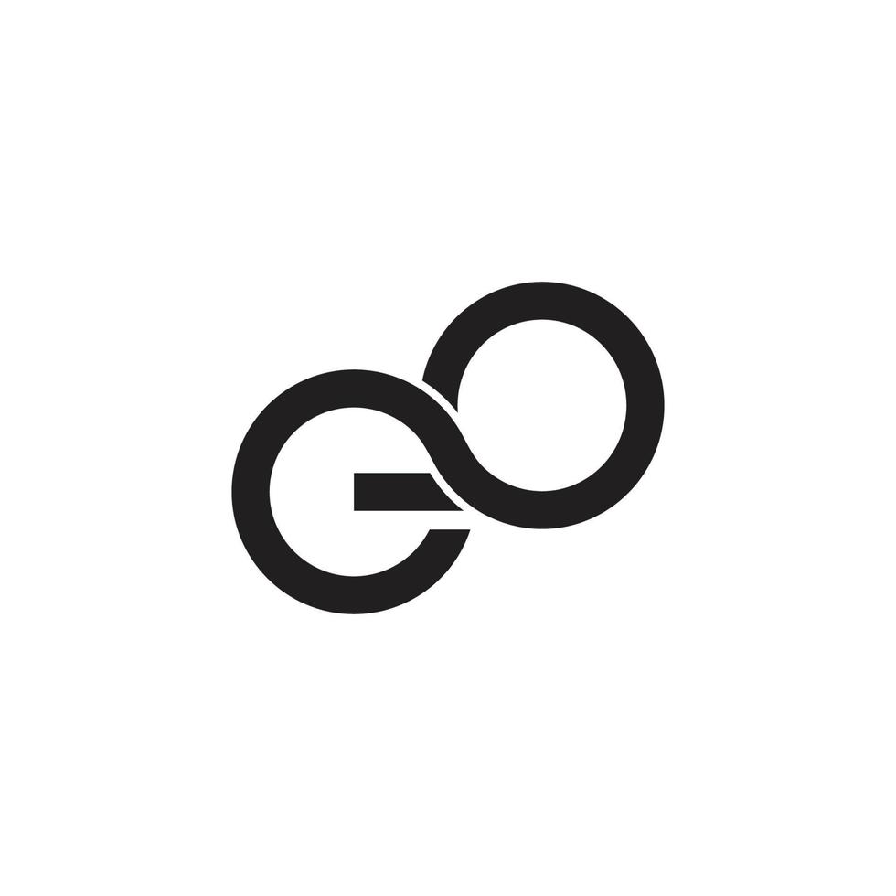 letter eo infinity loop line logo vector