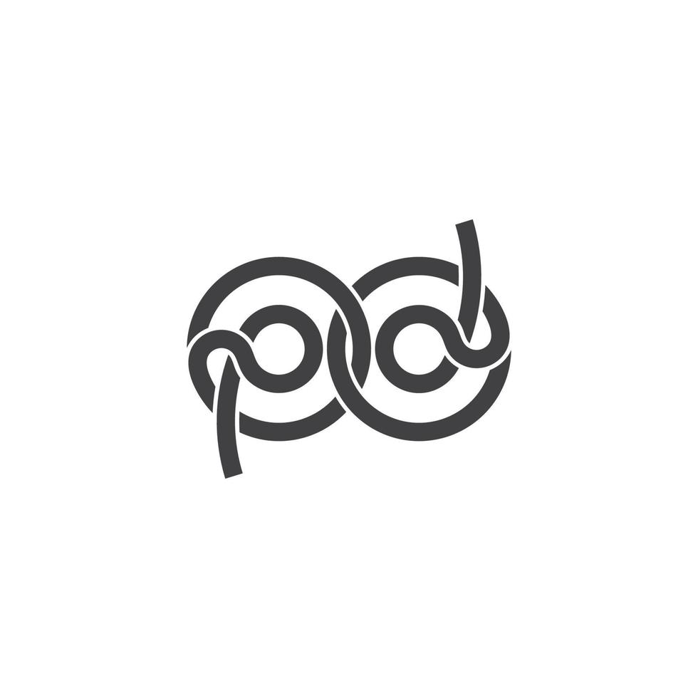 letter pd linked thread geometric line logo vector