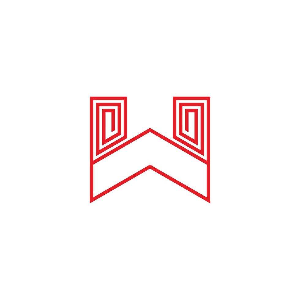 letter w spiral thin line simple geometric logo vector