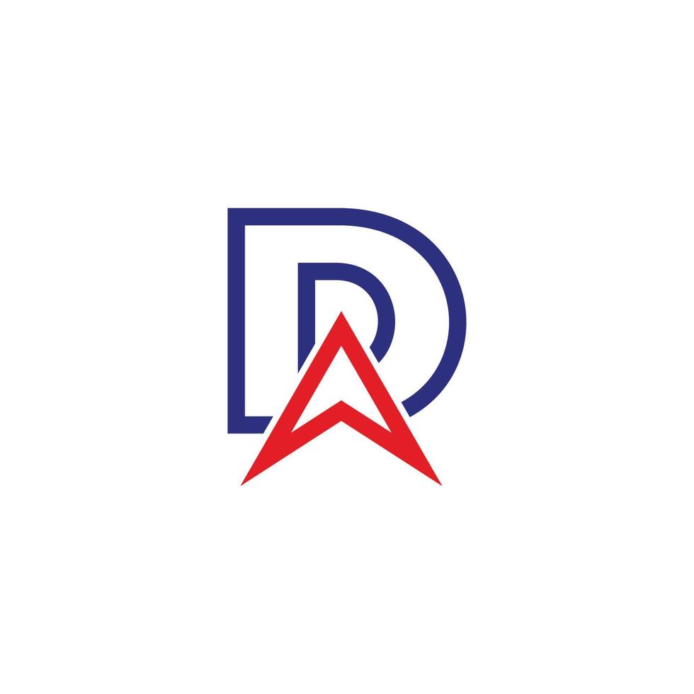 letter d arrow up colorful logo design vector