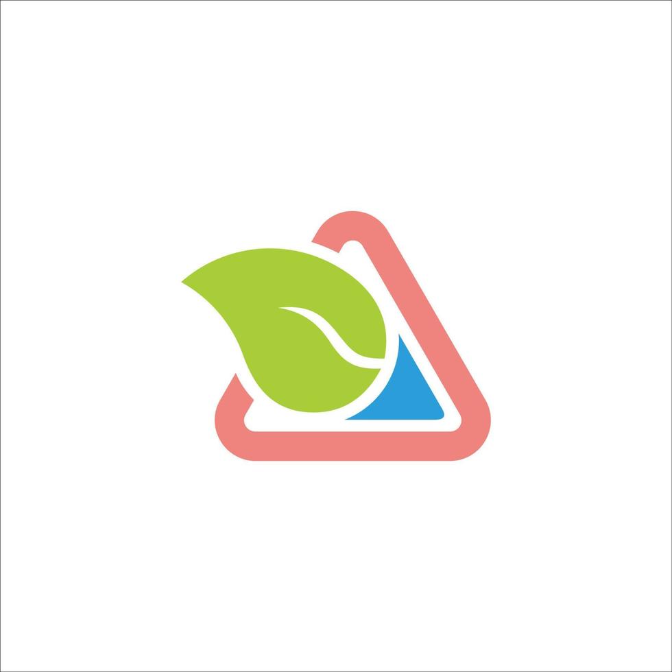 hoja geométrica agua triángulo naturaleza símbolo logo vector