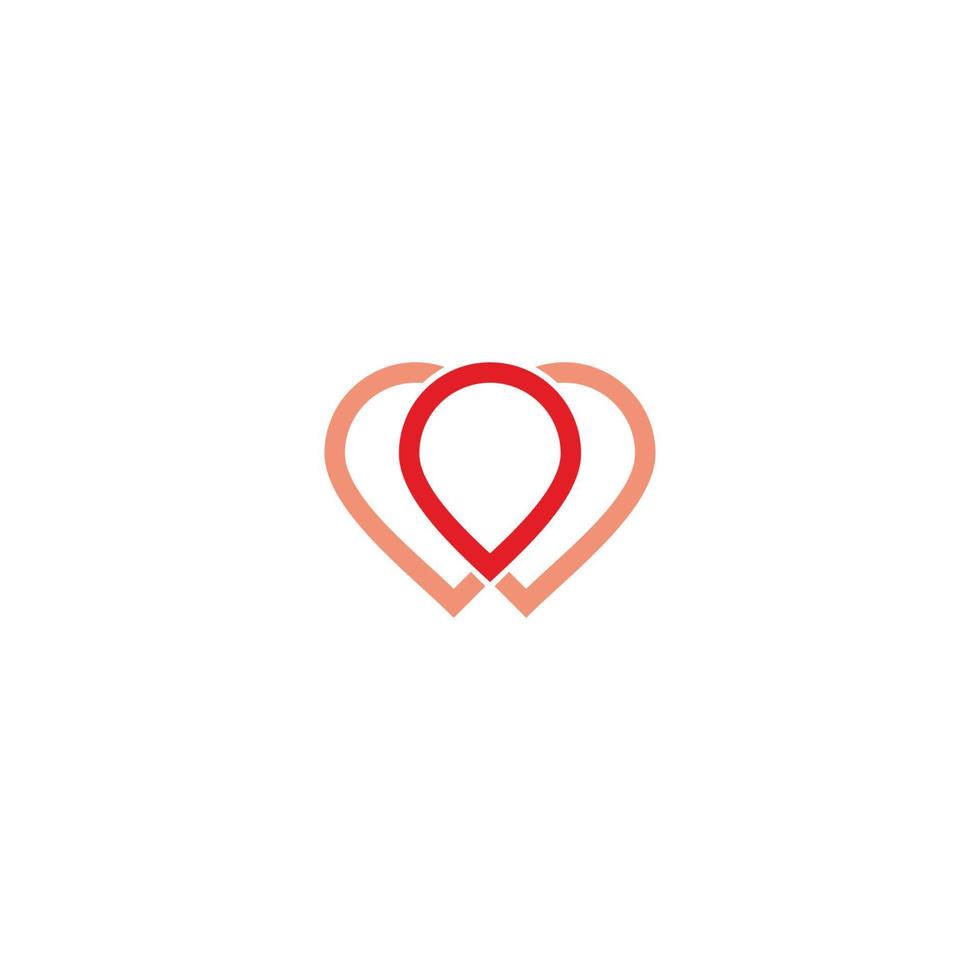 pin location simple geometric linked shadow symbol vector