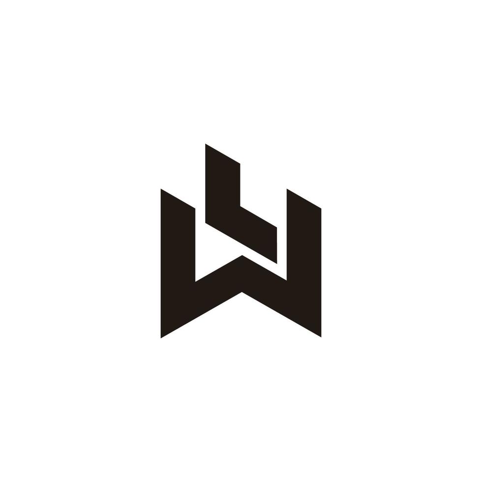 vector de logotipo geométrico simple letra lw