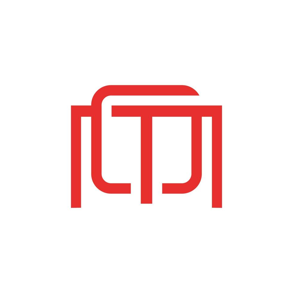 letter om gm simple line logo vector