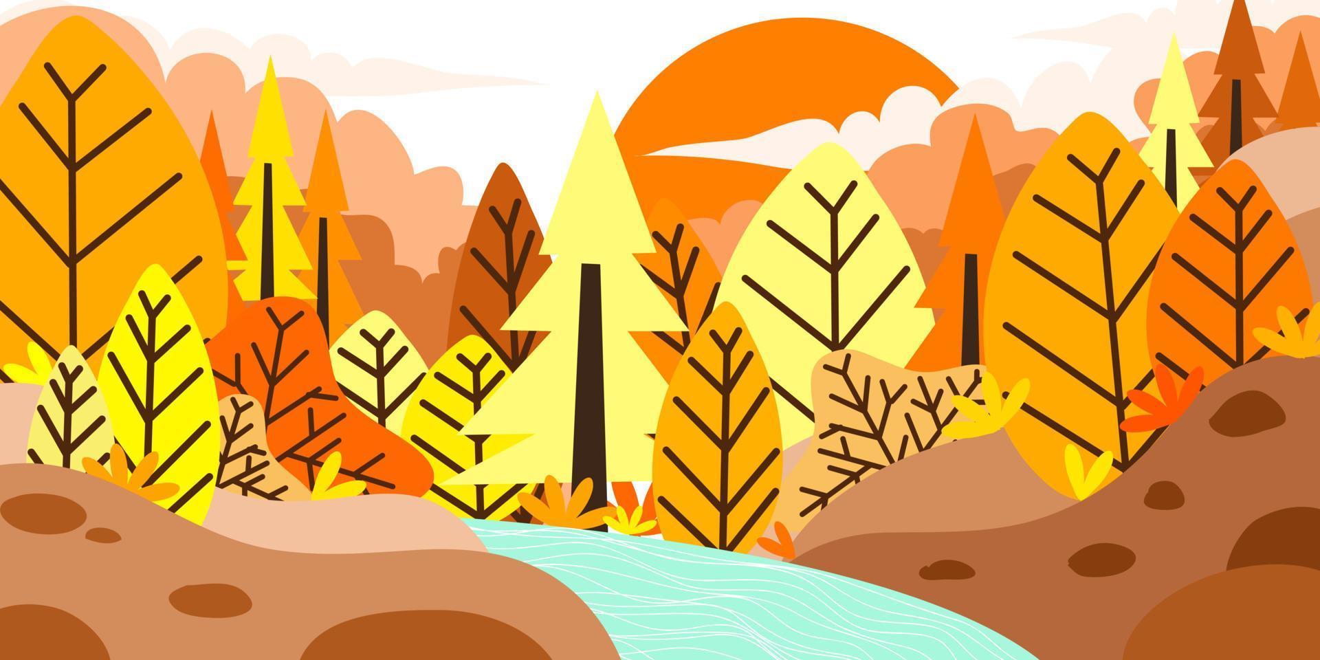 dibujos animados vector fondo plano otoño