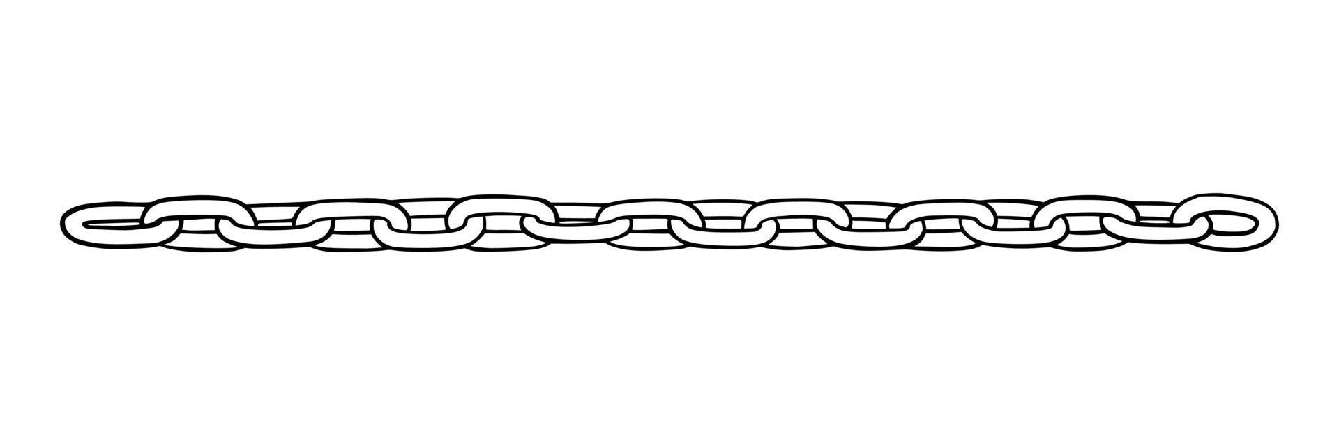 Chain as symbol of unity and cooperation. Sketch of metal chains. Vector illustration