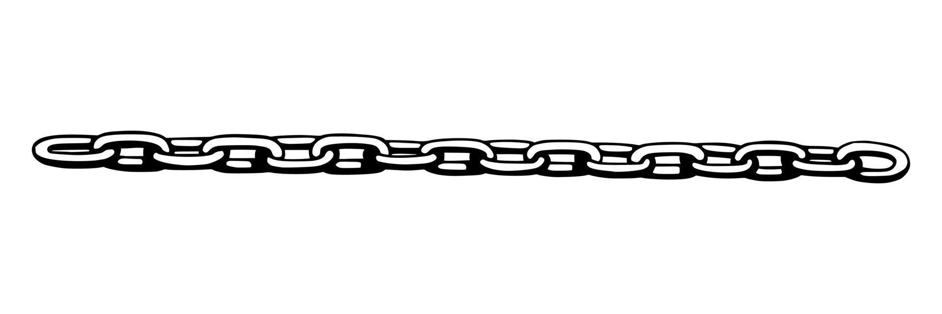 Chain as symbol of unity and cooperation. Sketch of metal chains. Vector illustration