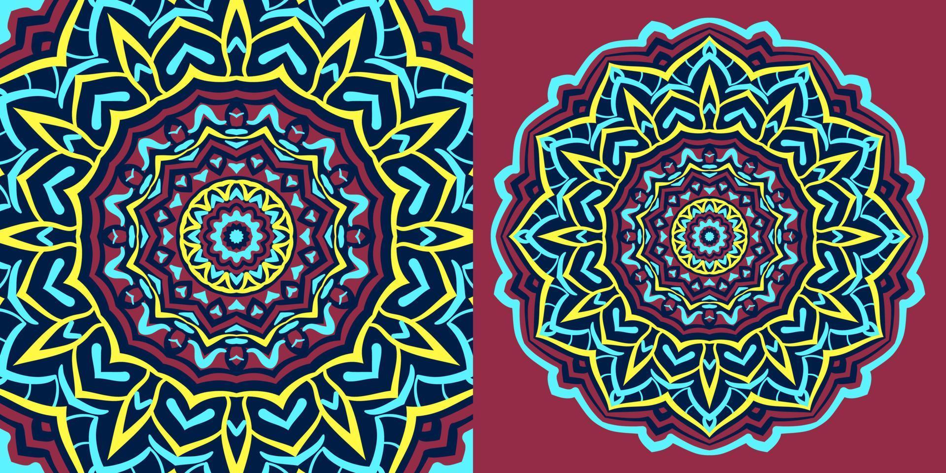 Fondo vintage de diseño de textura tradicional de mandala redondo abstracto para web o elemento de vector de impresión