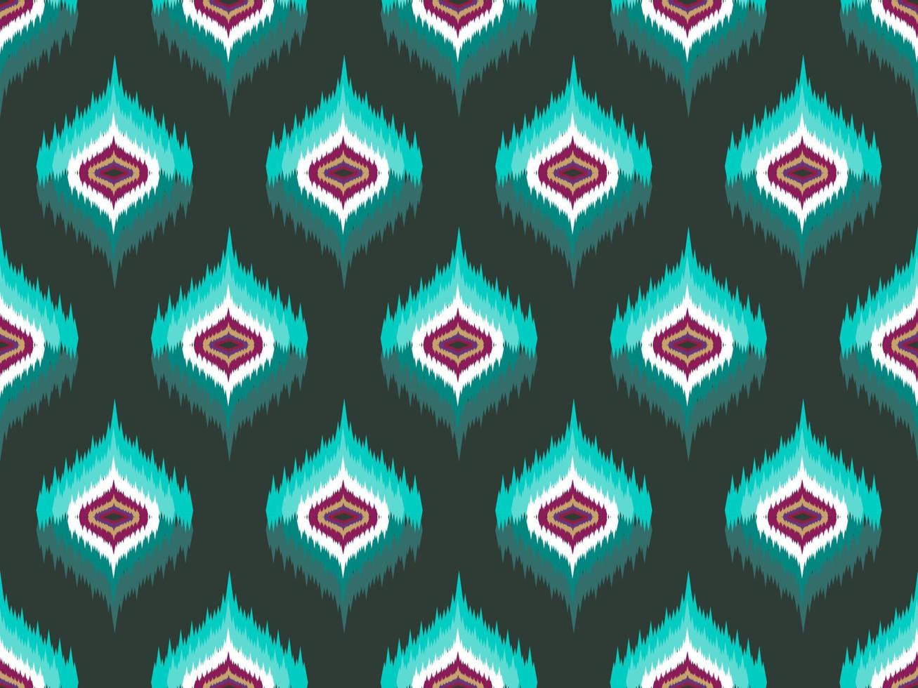Ikat pattern emboidery style vector
