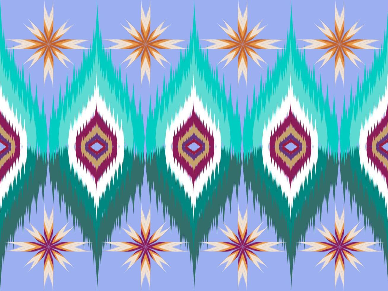 Ikat pattern emboidery style vector
