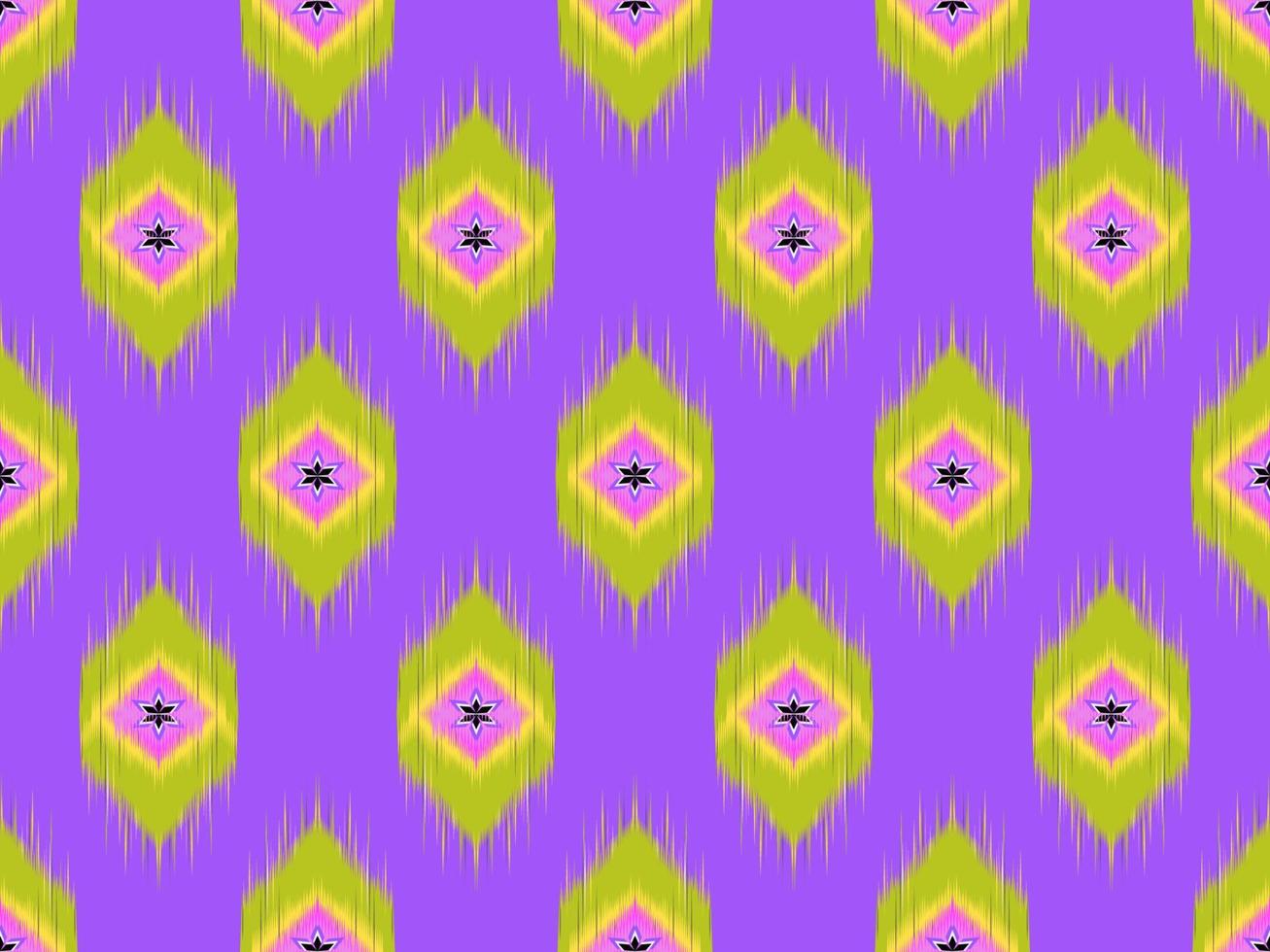 Ikat pattern emboidery style vector