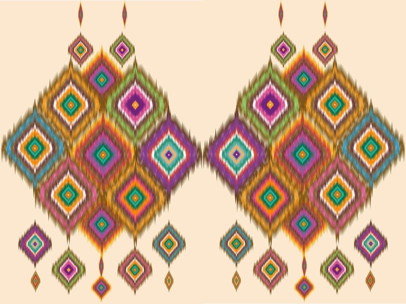 Ikat pattern emboidery style vector