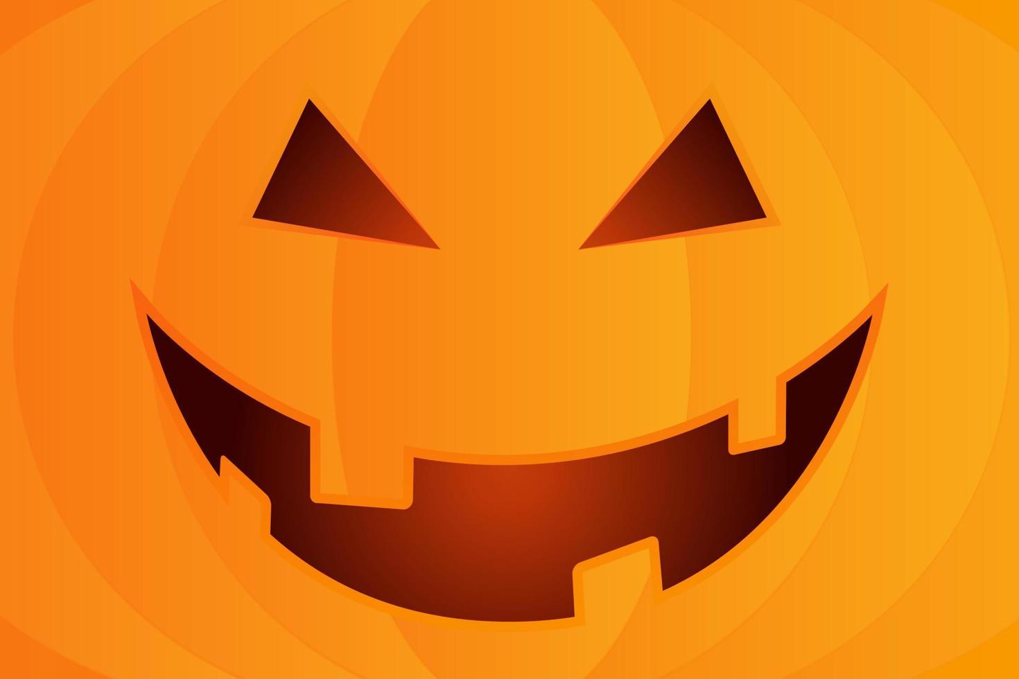 Halloween Background with Pumpkin Happy Face. vector