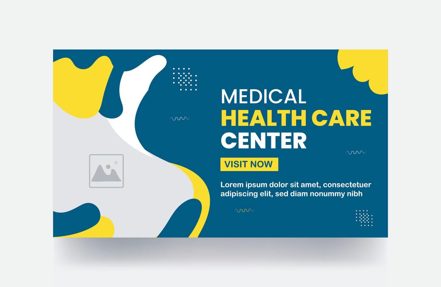 miniatura de banner de atención médica médica y plantilla de video de banner web vector