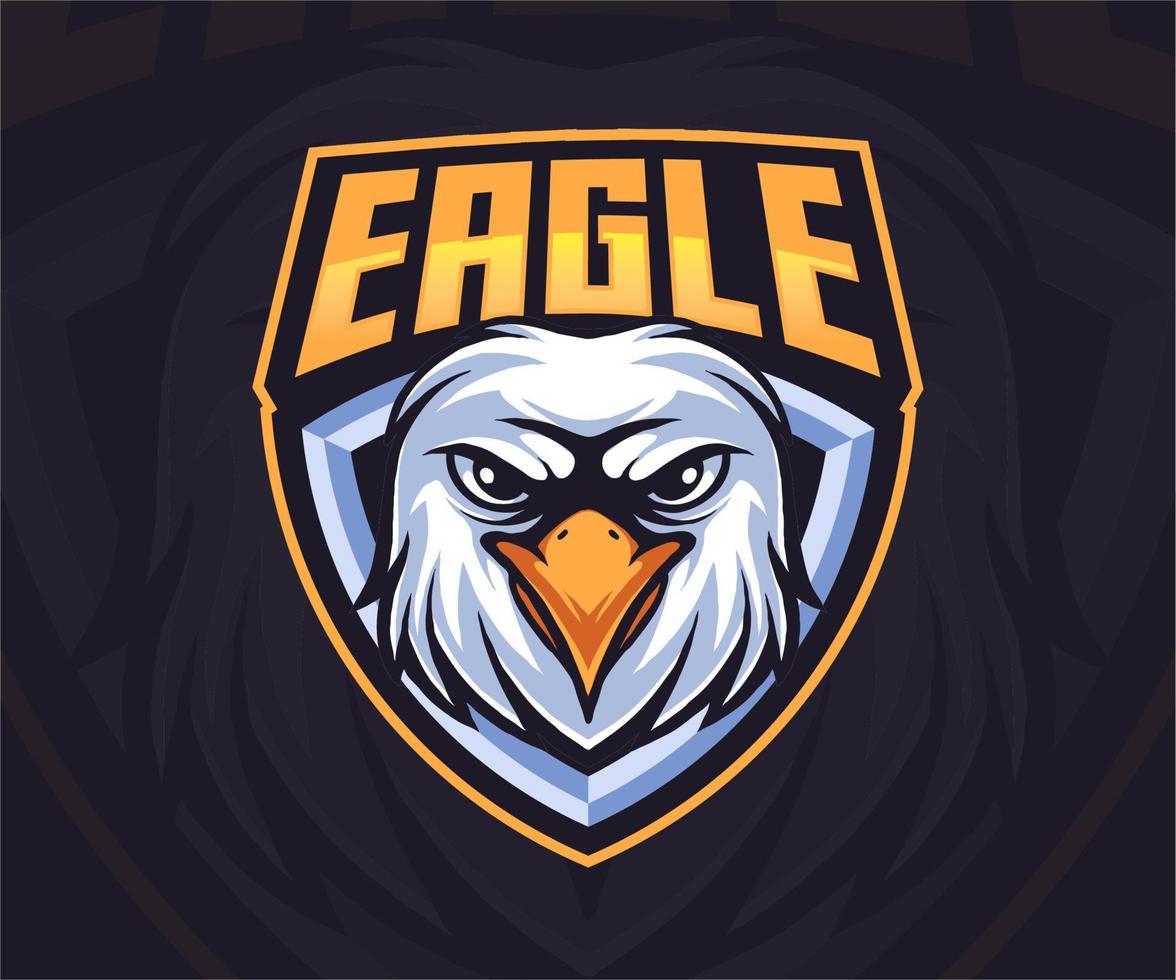 logotipo de esport de la mascota del pájaro águila para la ilustración del equipo del juego. vector