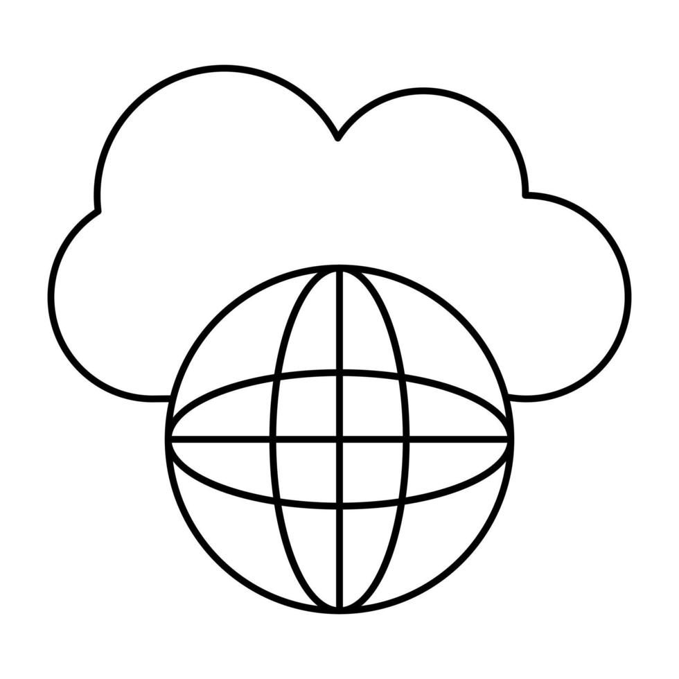 A flat design icon of cloud network vector