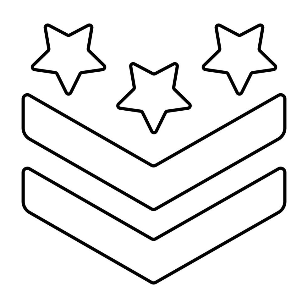 An icon design of military rank vector