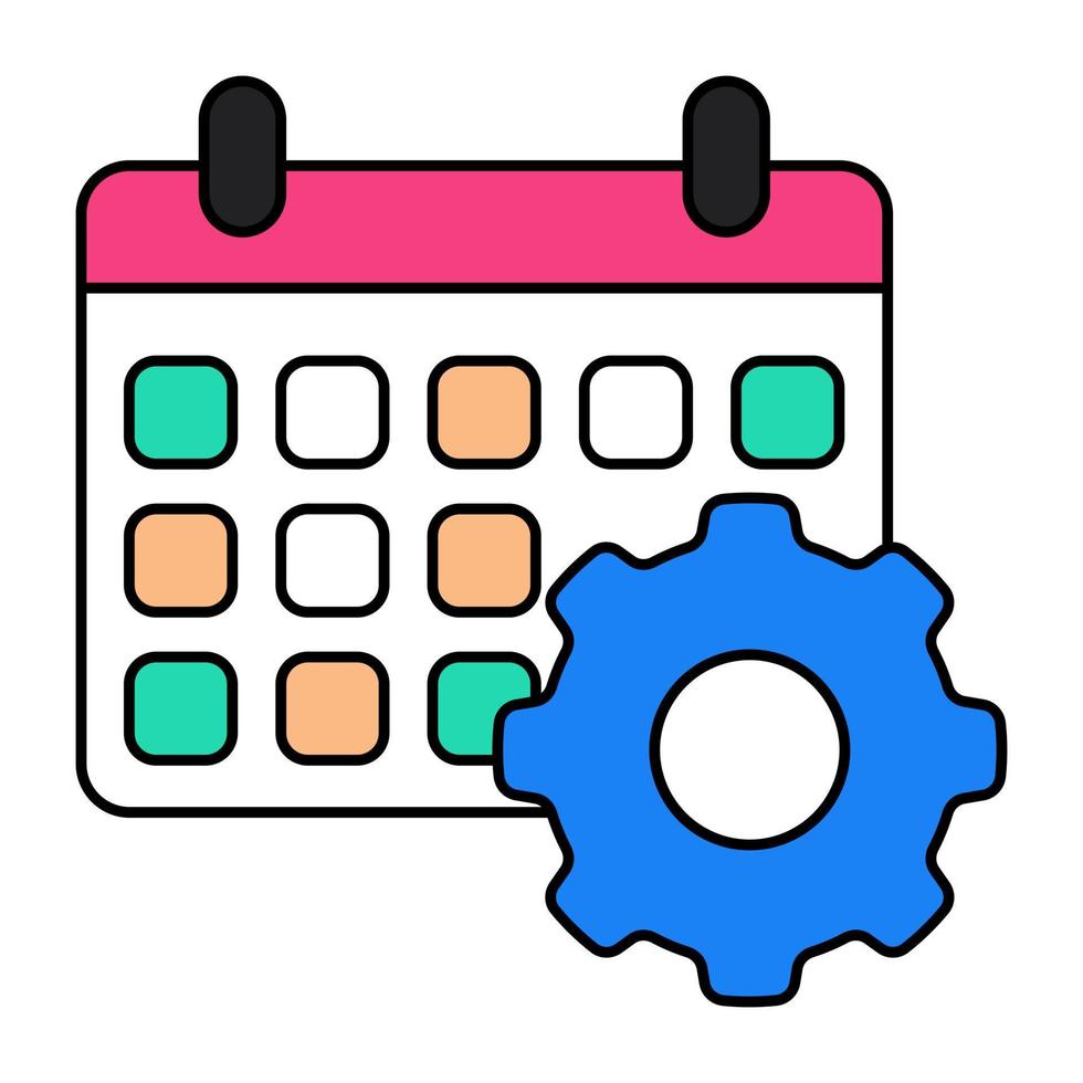 An editable design icon of calendar setting vector