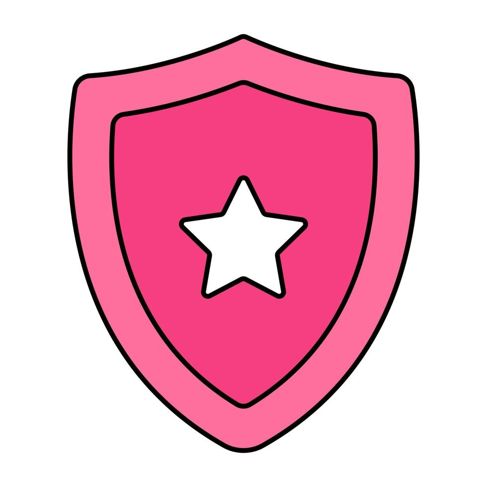 An editable design icon of star shield vector