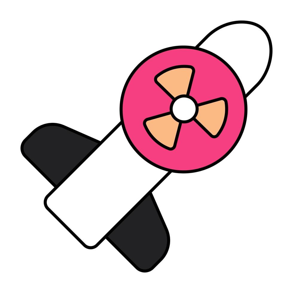 Nuclear missile icon, editable vector