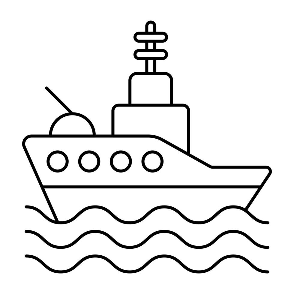 un moderno diseño vectorial de barco militar vector