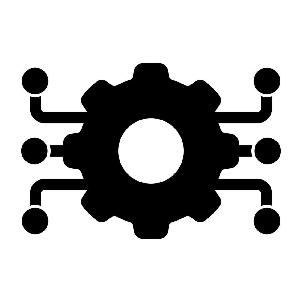 Conceptual flat design icon of network setting vector