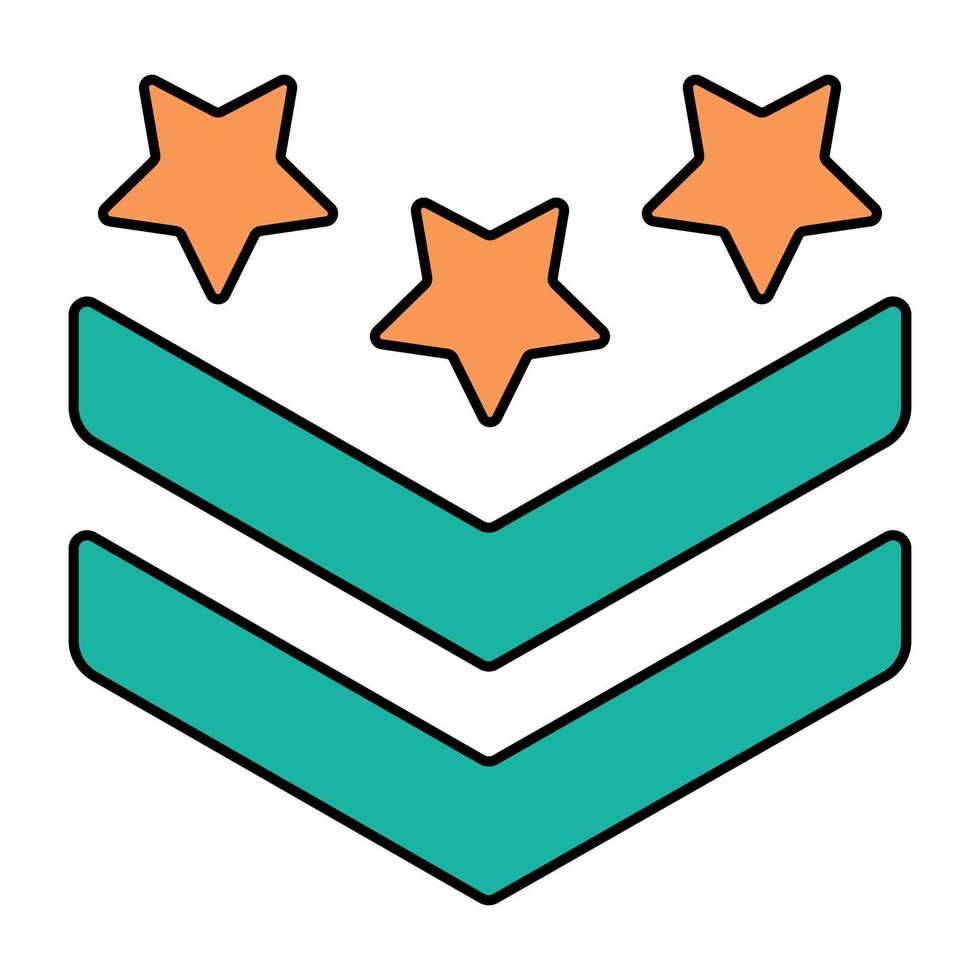 An icon design of military rank vector