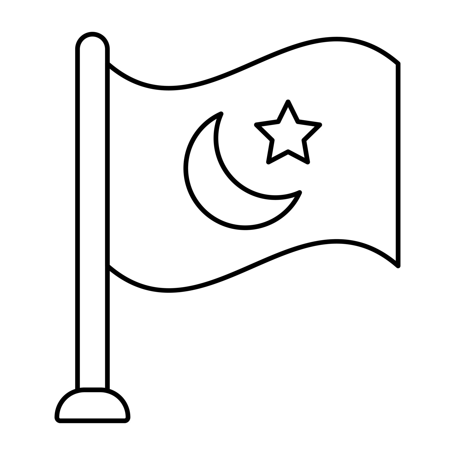 Pakistan flag icon in black outline flat design. independence day or  national day holiday concept. | CanStock