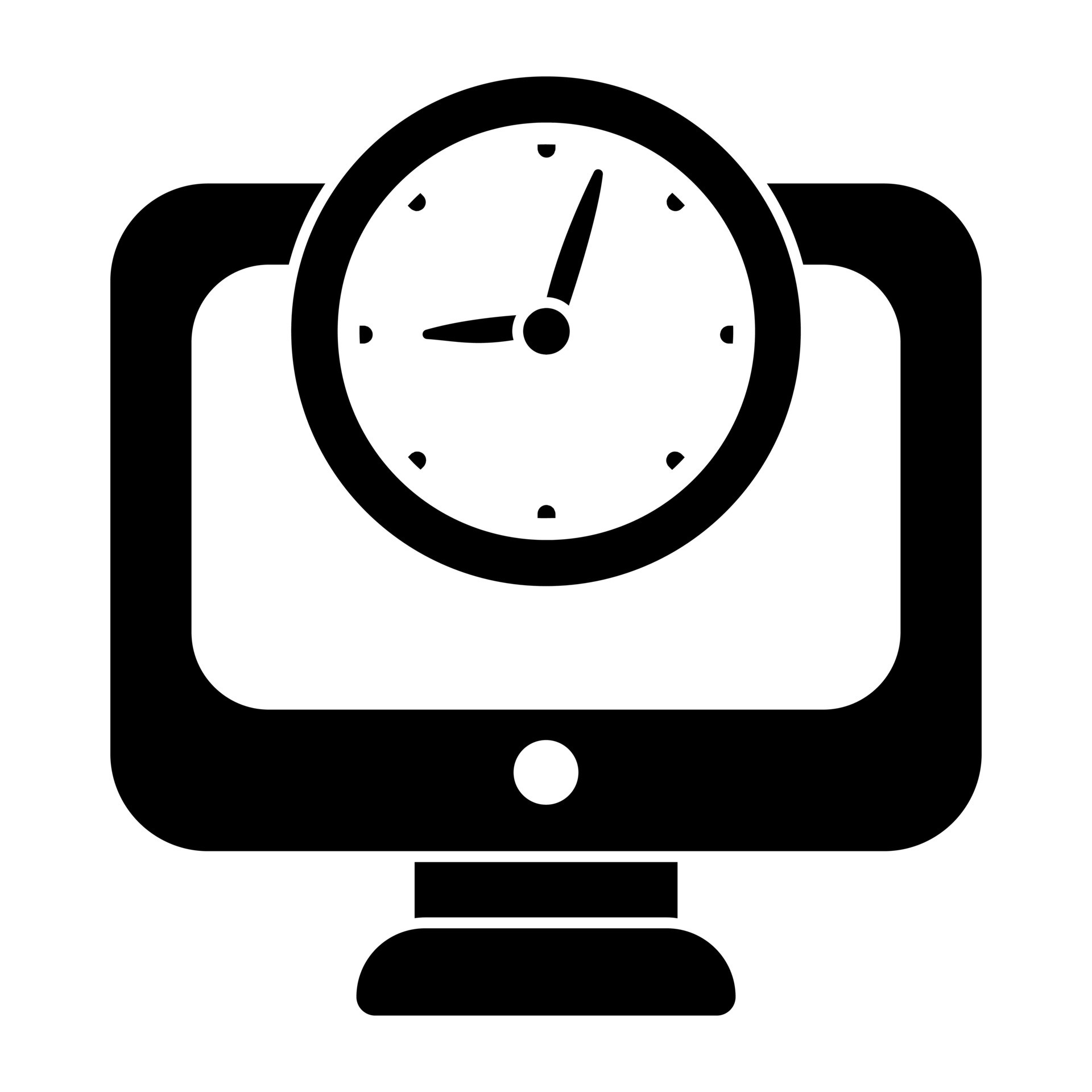 A flat design icon of computer clock 12976709 Vector Art at Vecteezy